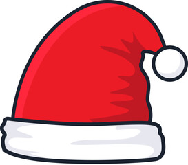 Fototapeta premium Flat illustration christmas hat icon.