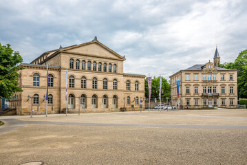 Fototapeta premium View at the Library building in the streets of Coburg in Germany