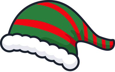 Flat illustration christmas hat icon.