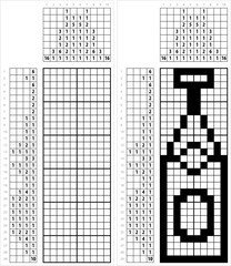 Fototapeta premium Champagne Bottle Icon Nonogram Pixel Art M_2406001