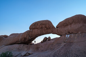 The Spitzkoppe  is a group of bald granite peaks or inselbergs located between Usakos and Swakopmund in Namib desert I Namibia, sunset photo