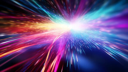 Obraz premium Colorful fiber optic lines abstract background