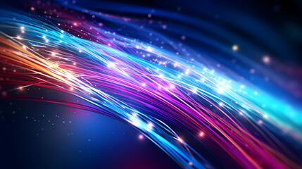 Colorful fiber optic lines abstract background