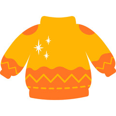 Ugly sweater, flat illustration christmas sweater icon.