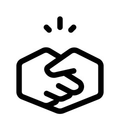 Fototapeta premium Hand Shake Line Icon