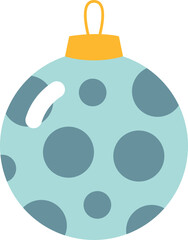 Flat decorative Christmas ball icon
