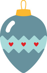 Flat decorative Christmas ball icon
