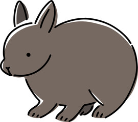 手描きのアマミノクロウサギのイラスト