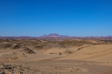 Wilderness and wild landscape of the Namib Desert in Namibia, Africa