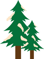 Christmas tree, flat vector christmas icon.