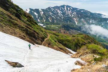 Naklejka premium Mt.Hakusan&Mt.Bessan 白山と別山