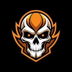 Stylized human skull logotype vector illustration 