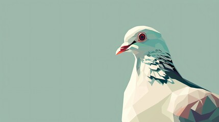 Obraz premium A beautiful polygonal illustration of a pigeon. The soft colors and simple shapes make this image a perfect addition to any home or office.