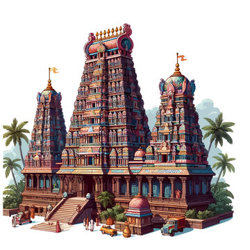 recommend clip art: Meenakshi Amman Temple Tamil Nadu India Vector illustration 