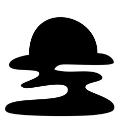 Black Silhouette Sunset vector 