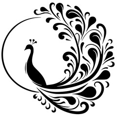 Beautiful peacock silhouette