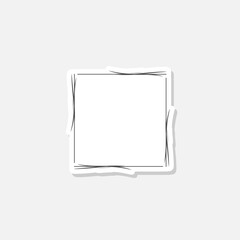 Simple Decorative Line Border Frame sticker isolated on gray background