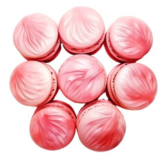 Top view of beautifully arranged pink macarons with a marbled design, perfect for dessert-themed visuals and confectionery designs.
