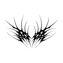 Neo tribal y2k gothic style tattoo. Cyber sigilism heart design. Vector illustration.