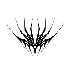 Neo tribal y2k gothic style tattoo. Cyber sigilism heart design. Vector illustration.