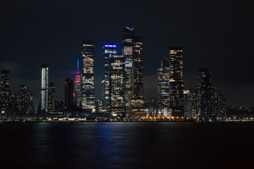 Fototapeta premium Hudson Yards and Empire State Building at Night