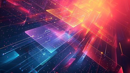 Obraz premium abstract technology background geometric shapes with transparent layers