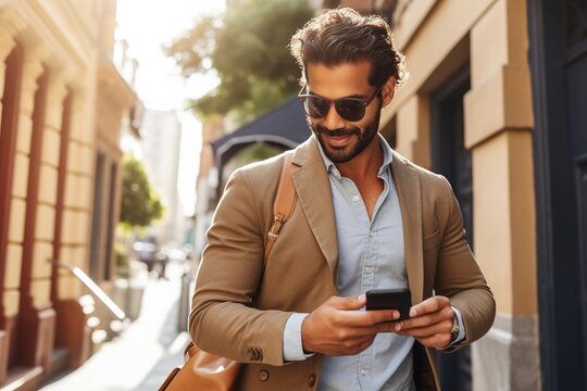 A man in a tan jacket
