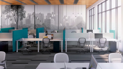 branded office zoom background with company logo