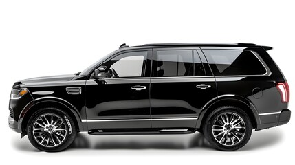 Sleek Black Luxury SUV Truck with Tinted Windows and Chrome Accents