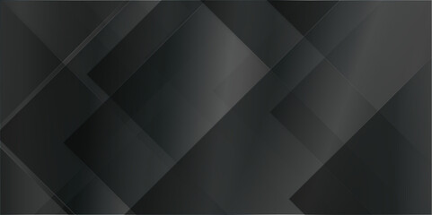 Obraz premium empty black and white tiles on black background with space, Luxury abstract black background business and technology concept, Luxury modern seamless abstract geometric black pattern.