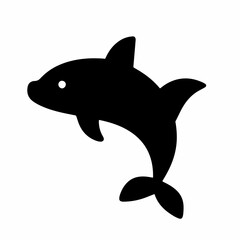 dolphine fish as a simple icon logo illustration, isolated on background
