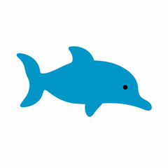 dolphine fish as a simple icon logo illustration, isolated on background