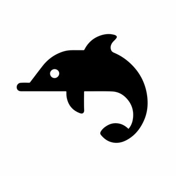 dolphine fish as a simple icon logo illustration, isolated on background