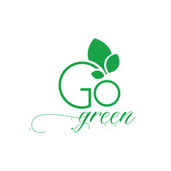 go green icon on white background	