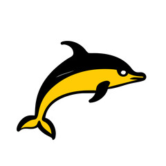 dolphine fish as a simple icon logo illustration, isolated on background