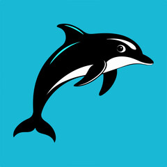 Fototapeta premium dolphine fish as a simple icon logo illustration, isolated on background