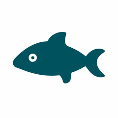 dolphine fish as a simple icon logo illustration, isolated on background