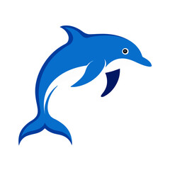 dolphine fish as a simple icon logo illustration, isolated on background