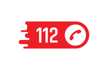 112 emergency icon on white background	