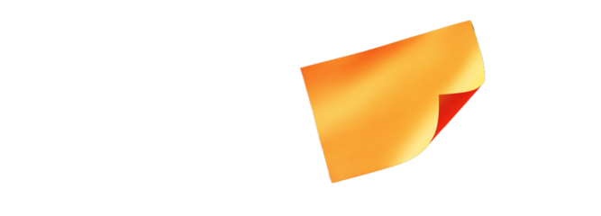 Orange sticky note  on transaparent png file