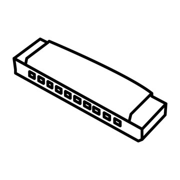 black and white harmonica drawing clip art preview
