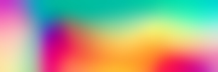 Vibrant abstract gradient background. Smooth blend of pink, green, orange, and teal neon colors