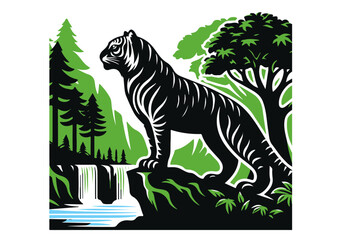 tiger, vectors, animal, garden, natural