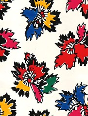 Obraz premium Vibrant and Colorful Abstract Floral Pattern Bursting with Energy and Emotion