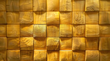 Obraz premium Tiles made of yellow wood