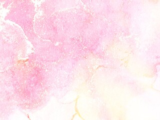 金のラメが綺麗なキラキラなピンクの水彩背景イラスト