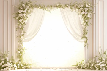 Elegant White Floral Decor Wedding Archway