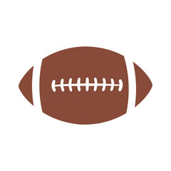 A brown American football with white laces