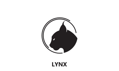 Lynx head logo, lynx silhouette logo design on white background. © Kholil