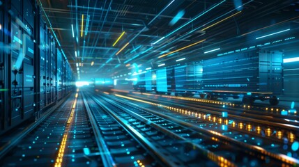 Futuristic Transport Facility Automated Loading Systems and Digital Tracking Displays